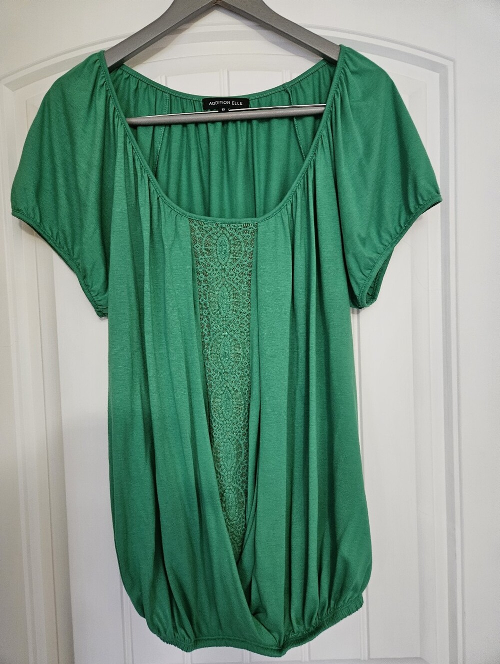 Addition Elle Emerald Green Scoop Neck Tunic with Lace Front